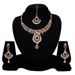 *Разноцветное и золотое индийское украшение на шею со стразами