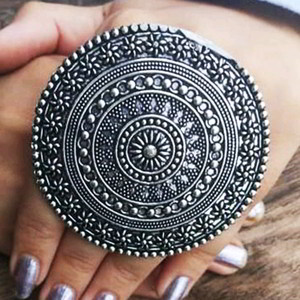 Серебристое женское индийское кольцо