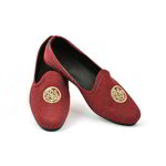 Бордовые мужские моджари, украшенные вышивкой с люрексом