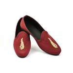 Бордовые моджари, украшенные вышивкой люрексом