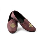 Бордовые моджари, украшенные вышивкой люрексом