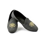 Серые мужские моджари, украшенные вышивкой люрексом