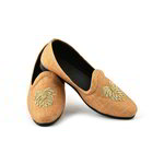 Оранжевые моджари, украшенные вышивкой люрексом