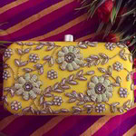 Кукурузная индийская сумочка-клатч, украшенная вышивкой с бисером и пайетками