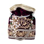 *Лиловая и фиолетовая бархатная сумочка-мешочек со стразами, бисером, бусинками