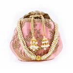 *Розовая шёлковая сумочка-мешочек