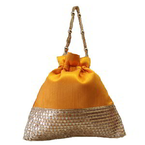 Оранжевая сумочка-мешочек из шёлка-сырца