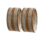 *Серебристый индийский браслет из латуни со стразами