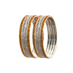 *Серебристый индийский браслет из латуни со стразами