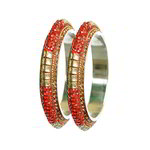 *Бордовый латунный индийский браслет с искусственными камнями