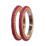 *Лиловый латунный индийский браслет с искусственными камнями