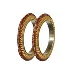 *Бордовый индийский браслет из латуни со стразами, искусственными камнями