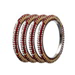 *Бордовый латунный индийский браслет со стразами, искусственными камнями