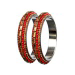 *Бордовый и золотой латунный индийский браслет со стразами, искусственными камнями