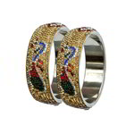 *Золотой индийский браслет из латуни со стразами, искусственными камнями