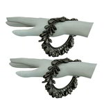 *Серый индийский браслет с бисером