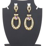 *Молочные и золотые латунные индийские серьги с искусственными камнями, перламутровыми бусинками