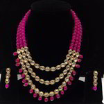 *Молочные и золотые индийское украшение на шею со стразами, искусственными камнями, бисером