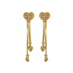 *Молочные и золотые латунные индийские серьги со стразами