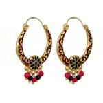 *Разноцветные и золотые латунные индийские серьги с бисером