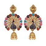 *Разноцветные и золотые индийские серьги из латуни с бисером, перламутровыми бусинками