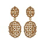 *Бежевые, коричневые и золотые латунные индийские серьги со стразами