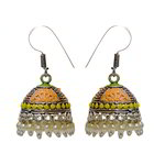 *Разноцветные латунные индийские серьги с бисером