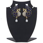 *Золотые и синие латунные индийские серьги с искусственными камнями