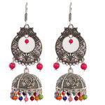 *Разноцветные индийские серьги с бисером