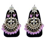 *Молочные и золотые индийские серьги со стразами, искусственными камнями