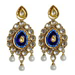 *Цвета меди и золотые медные индийские серьги с искусственными камнями