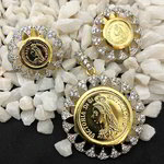 *Молочный, цвета меди и золотой медный индийский кулон на шею со стразами, искусственными камнями