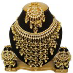 *Молочные и золотые индийское украшение на шею со стразами, искусственными камнями