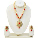 *Бордовые, цвета меди и золотые индийское украшение на шею из меди с искусственными камнями, перламутровыми бусинками