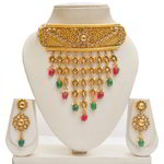 *Цвета меди и золотые медные индийское украшение на шею с искусственными камнями