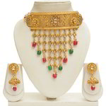 *Цвета меди и золотые медные индийское украшение на шею с искусственными камнями