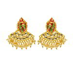 *Золотые индийские серьги из латуни со стразами, искусственными камнями