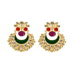 *Золотые латунные индийские серьги со стразами, искусственными камнями