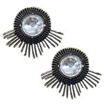 *Молочные и золотые индийские серьги из латуни с перламутровыми бусинками