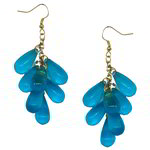 *Золотые индийские серьги из латуни с перламутровыми бусинками