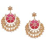 *Молочные и золотые латунные индийские серьги со стразами, искусственными камнями