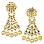 *Коричневые и золотые латунные индийские серьги со стразами, искусственными камнями