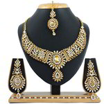 *Молочные и золотые индийское украшение на шею со стразами