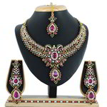 *Золотые индийское украшение на шею со стразами