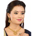 *Золотые индийское украшение на шею со стразами