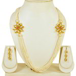 *Молочные, цвета меди и золотые медные индийское украшение на шею с искусственными камнями, бисером, перламутровыми бусинками