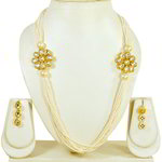 *Молочные, цвета меди и золотые медные индийское украшение на шею с искусственными камнями, бисером, перламутровыми бусинками