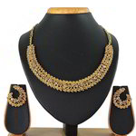 *Коричневые и золотые индийское украшение на шею со стразами