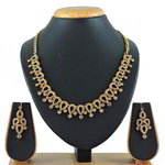 *Коричневые и золотые индийское украшение на шею со стразами