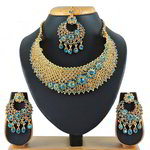 *Золотые индийское украшение на шею со стразами